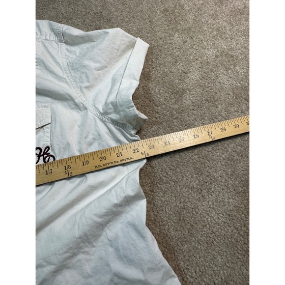 Womens Harley Davidson Button Down Shirt Top Wings Logo Size 1W Cotton - Picture 5 of 7